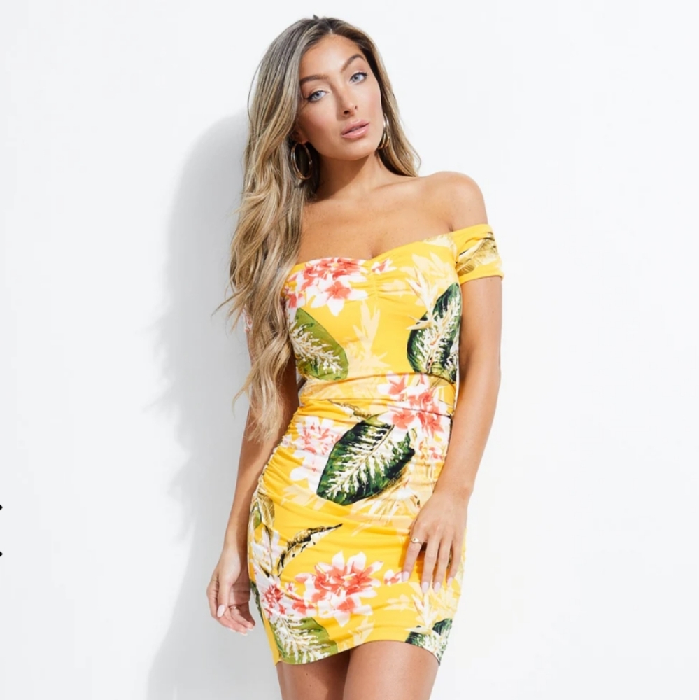 GUESS OFF-SHOULDER DRESS